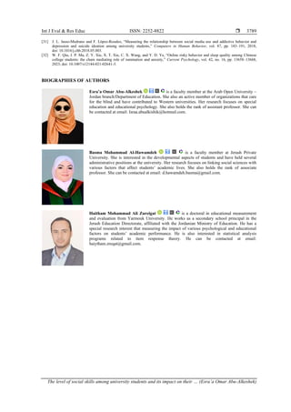 The level of social skills among university students and its impact on ...