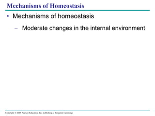Mechanisms of homeostasis Moderate changes in the internal environment Mechanisms of Homeostasis 