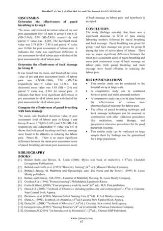 A study to assess the effectiveness of paced breathing versus back ...