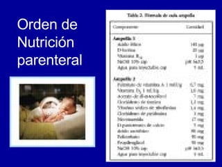 Orden de Nutrición parenteral 
