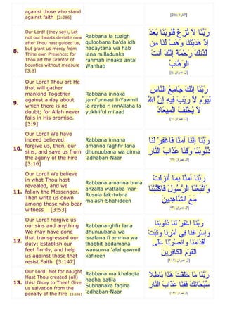 40 forty qur'anic supplications with 'rabbana' | DOC
