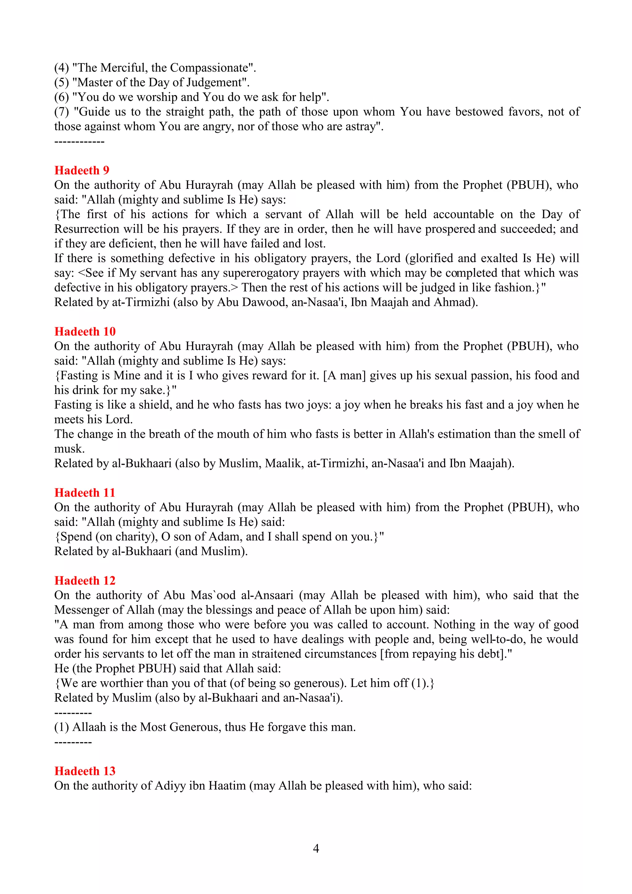 LVWUDFHGEDFNQRW
WRWKH3URSKHWEXWWRWKH$OPLJKW
$PRQJWKHPDQGHILQLWLRQVJLYHQEWKHHDUOVFKRODUVWR6DFUHG+DGHHWKLVWKDWRIDV6DLGDVK
6KDUHHIDO-XUMDDQLGLHGLQ$+ 