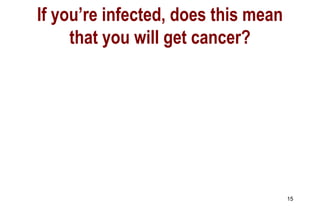If you’re infected, does this mean that you will get cancer? 