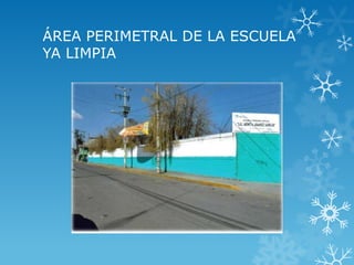 ÁREA PERIMETRAL DE LA ESCUELA
YA LIMPIA
 