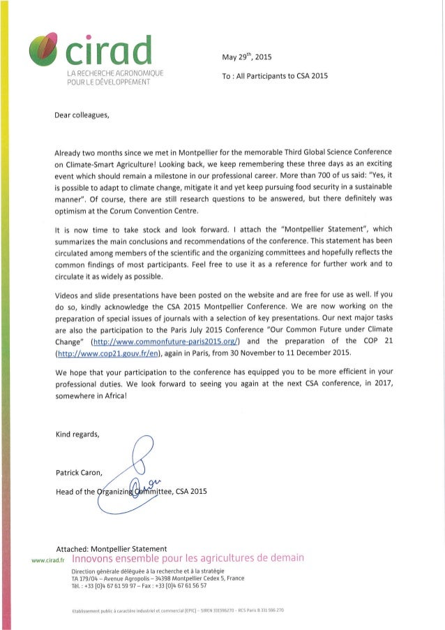 Letter Participants CSA