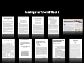 Readings for Tutorial Week 2
 
