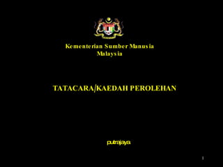 TATACARA/KAEDAH PEROLEHAN putrajaya Kementerian Sumber Manusia Malaysia 