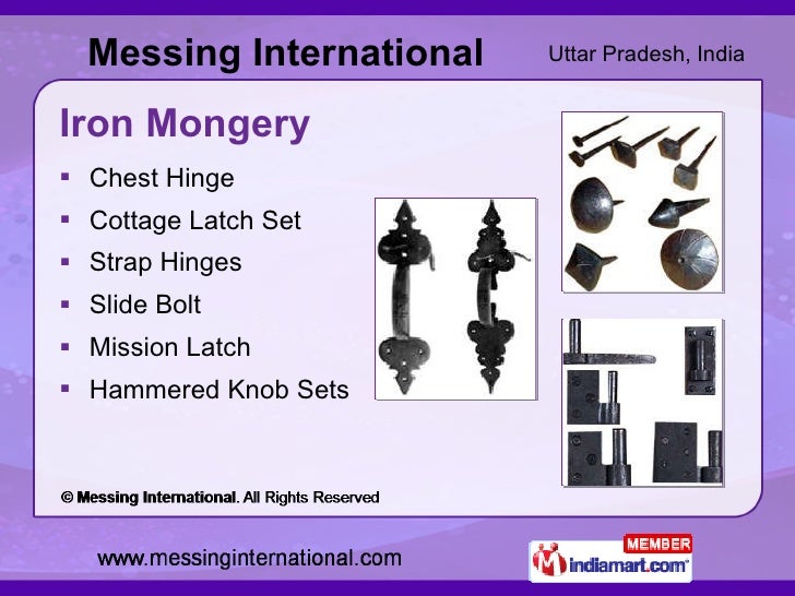 HAND IRON ARTICLES by Messing International Moradabad