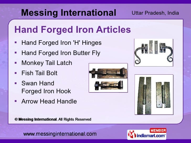HAND IRON ARTICLES by Messing International Moradabad