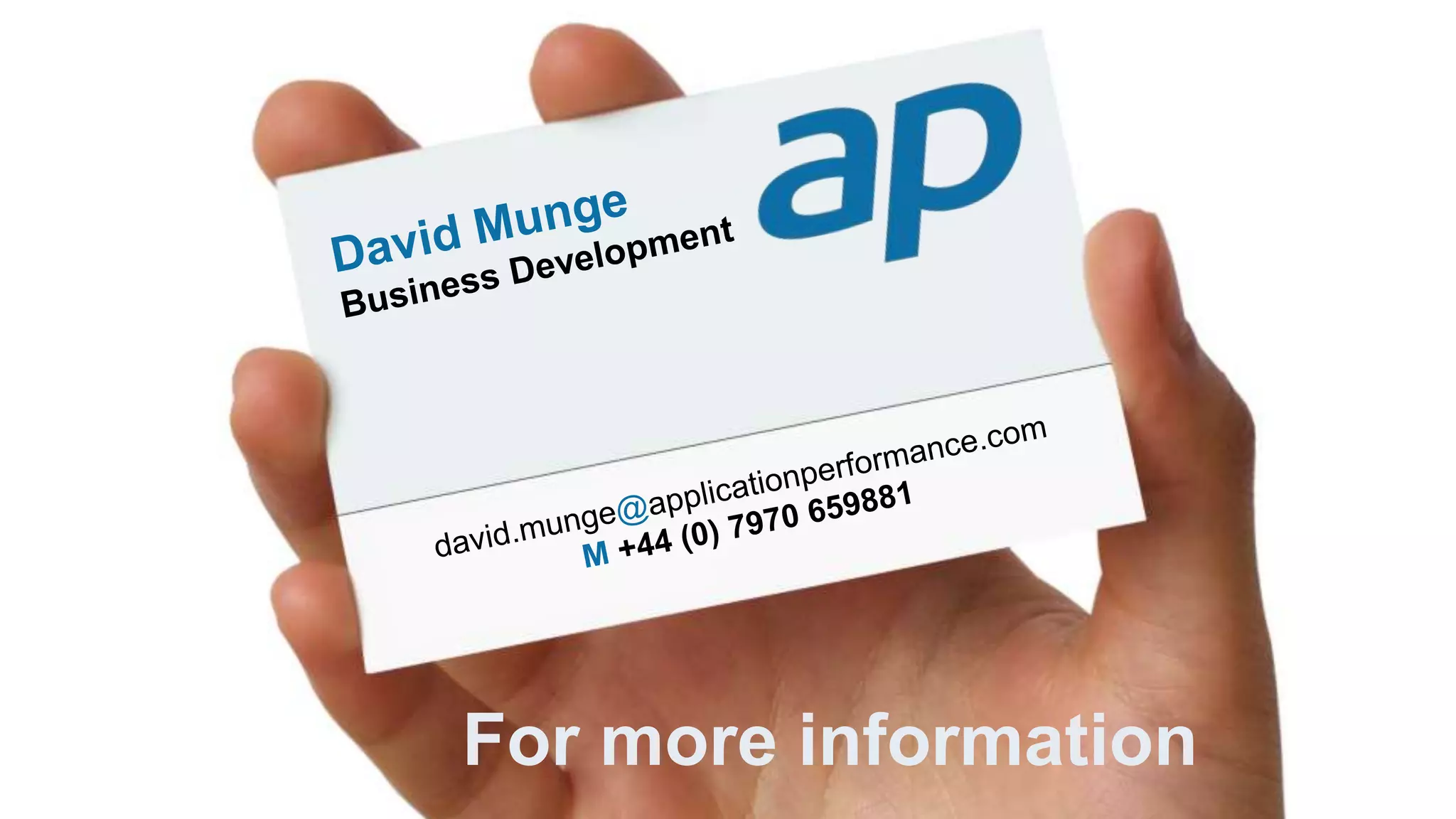 For more information
 