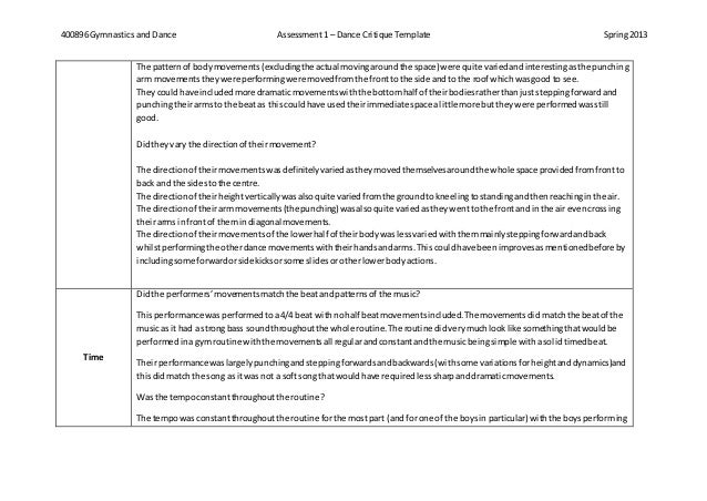 400896 template for dance critique new spr13 critique template
