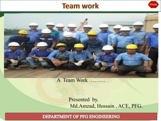 A Team Work ………
Presented by.
Md.Amzad, Hossain , ACE, PFG.
 