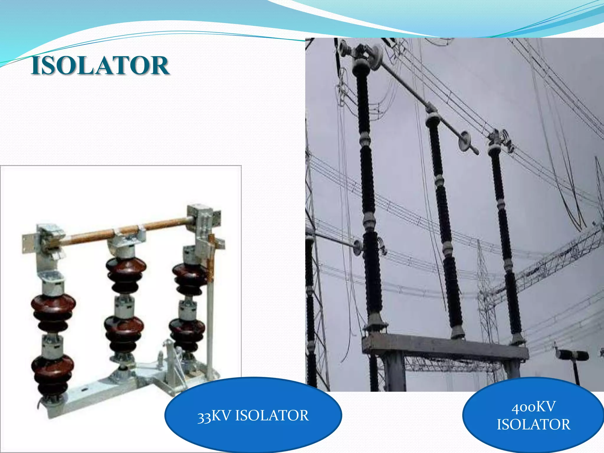 ISOLATOR
33KV ISOLATOR
400KV
ISOLATOR
 