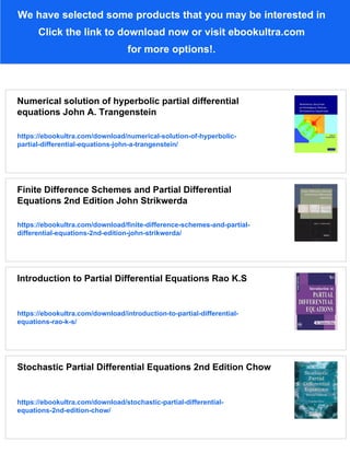 Applied Partial Differential Equations John Ockendon | PDF