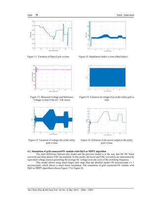 PV array connected to the grid with the implementation of MPPT ...