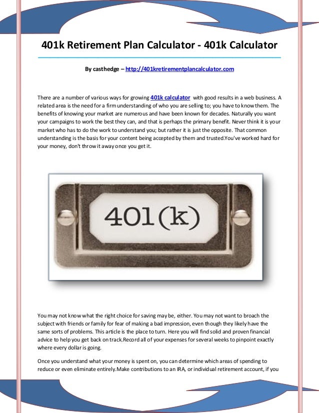 401k calculator