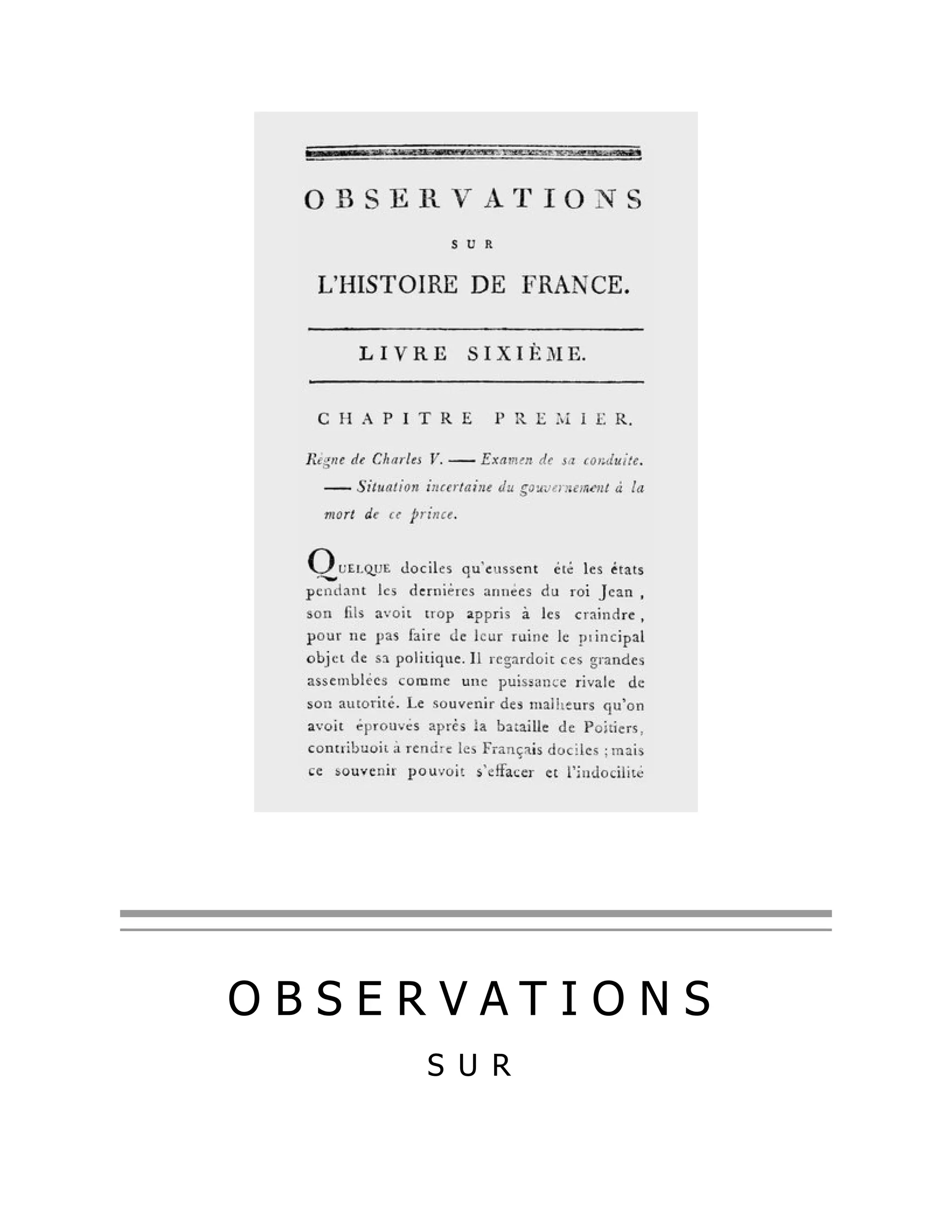 O B S E R V A T I O N S
S U R
 