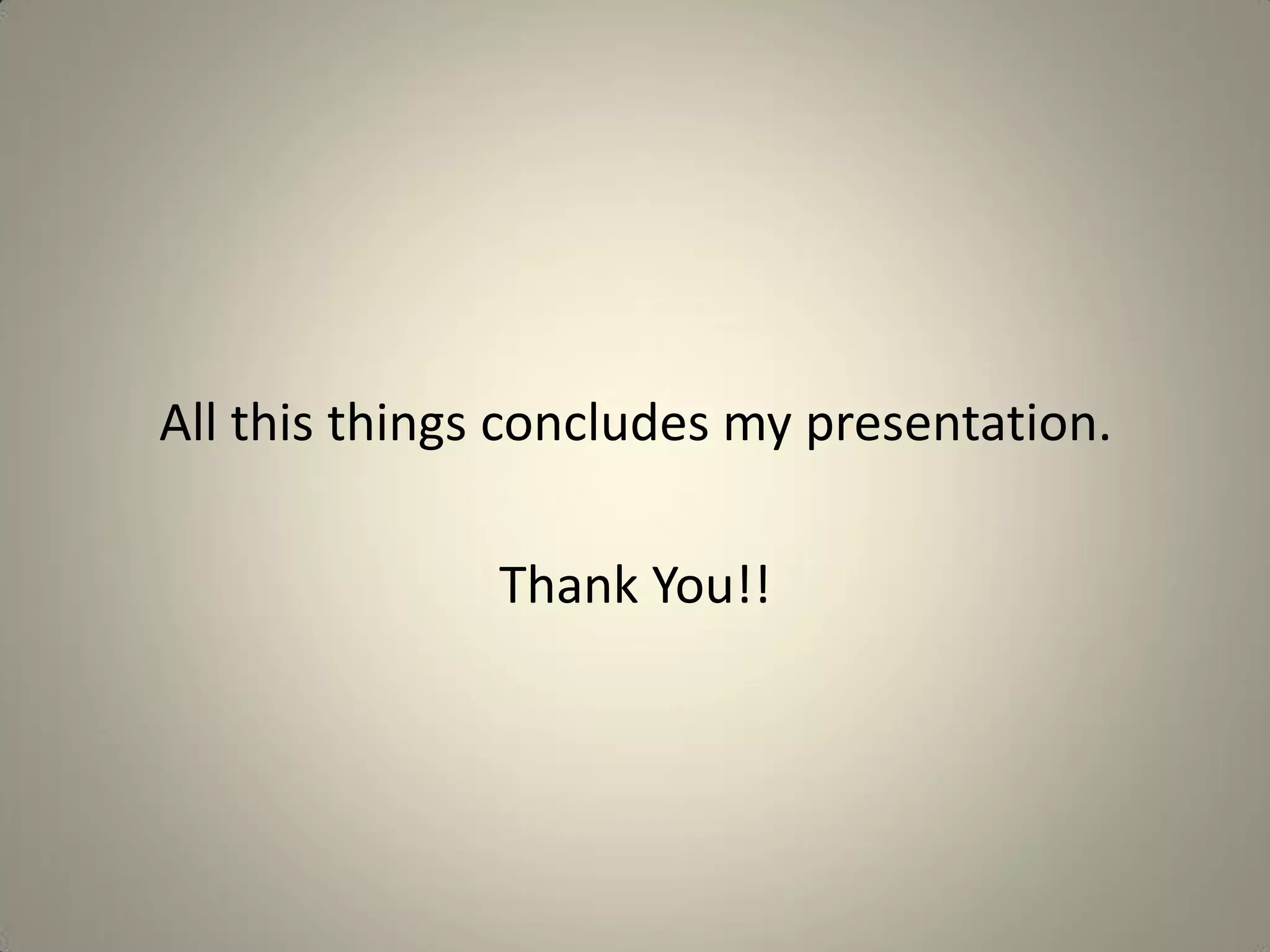 All this things concludes my presentation.
Thank You!!
 
