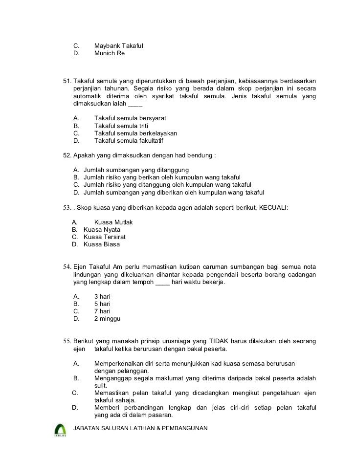 40220723 takaful-sample-exam-questions