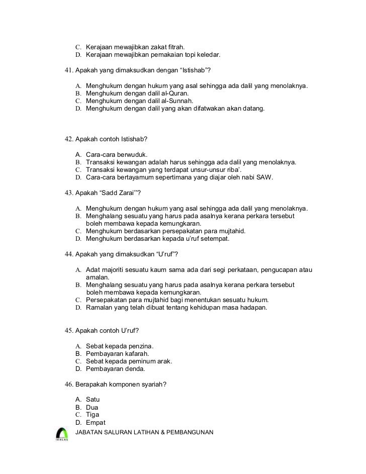 takaful sample exam questions