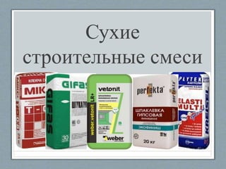 Сухие
строительные смеси
 