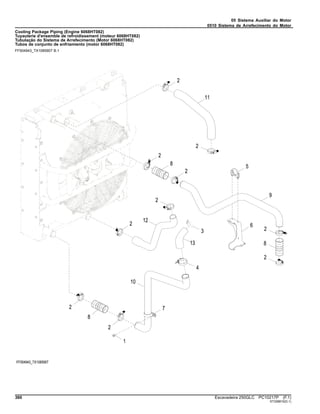 05 Sistema Auxiliar do Motor
0510 Sistema de Arrefecimento do Motor
Cooling Package Piping (Engine 6068HT082)
Tuyauterie d'ensemble de refroidissement (moteur 6068HT082)
Tubulação do Sistema de Arrefecimento (Motor 6068HT082)
Tubos de conjunto de enfriamiento (motor 6068HT082)
FF504943_TX1085907 B.1
360 Escavadeira 250GLC PC10217P (F.1)
ST328815(D.1)
 