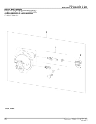 05 Sistema Auxiliar do Motor
0510 Sistema de Arrefecimento do Motor
Fan Drive Motor Components
Composants de moteur d'entraînement de ventilateur
Componentes do Motor de Acionamento do Ventilador
Componentes de motor de mando de ventilador
FF510208_TX1098921 A.1
370 Escavadeira 250GLC PC10217P (F.1)
ST667863(B.1)
 