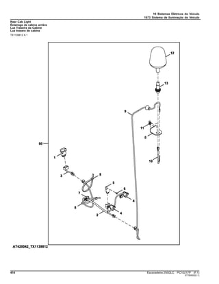 16 Sistemas Elétricos do Veículo
1673 Sistema de Iluminação do Veículo
Rear Cab Light
Éclairage de cabine arrière
Luz Traseira da Cabine
Luz trasera de cabina
TX1139812 A.1
416 Escavadeira 250GLC PC10217P (F.1)
ST760555(E.1)
 