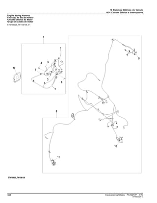 16 Sistemas Elétricos do Veículo
1674 Chicote Elétrico e Interruptores
Engine Wiring Harness
Faisceau de fils de moteur
Chicote Elétrico do Motor
Grupo de cables de motor
ETN106925_TX1136109 A.1
422 Escavadeira 250GLC PC10217P (F.1)
ST756040(A.1)
 