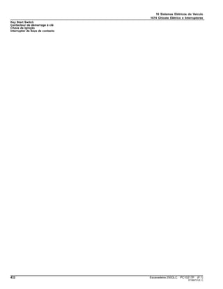 16 Sistemas Elétricos do Veículo
1674 Chicote Elétrico e Interruptores
Key Start Switch
Contacteur de démarrage à clé
Chave de Ignição
Interruptor de llave de contacto
432 Escavadeira 250GLC PC10217P (F.1)
ST389731(E.1)
 