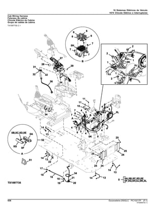 16 Sistemas Elétricos do Veículo
1674 Chicote Elétrico e Interruptores
Cab Wiring Harness
Faisceau de cabine
Chicote Elétrico da Cabine
Grupo de cables de cabina
TX1097735 C.1
436 Escavadeira 250GLC PC10217P (F.1)
ST628557(E.1)
 