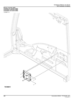 16 Sistemas Elétricos do Veículo
1675 Controles do Sistema
Monitor Controller (DSZ)
Contrôleur du moniteur (DSZ)
Controlador do Monitor (DSZ)
Controlador de monitor (DSZ)
TX1089811 A.1
442 Escavadeira 250GLC PC10217P (F.1)
ST404906(D.1)
 