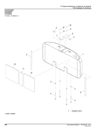 17 Chassi da Estrutura ou Estrutura de Suporte
1740 Instalação da Estrutura
Counterweight
Contrepoids
Contrapeso
Contrapeso
FF106901_TX1085548 C.2
450 Escavadeira 250GLC PC10217P (F.1)
ST316315(F.1)
 