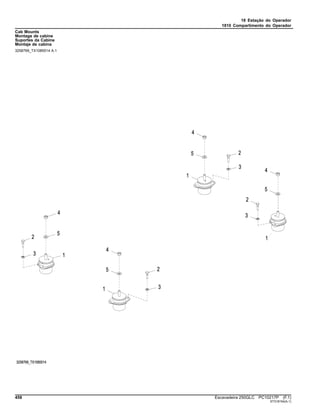18 Estação do Operador
1810 Compartimento do Operador
Cab Mounts
Montage de cabine
Suportes da Cabine
Montaje de cabina
3258769_TX1085514 A.1
458 Escavadeira 250GLC PC10217P (F.1)
ST318154(A.1)
 