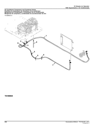 18 Estação do Operador
1830 Aquecimento e Ar Condicionado
Air Conditioner Compressor and Condenser Hoses
Flexibles de compresseur de climatiseur et de condenseur
Mangueiras do Condensador e Compressor do Ar Condicionado
Mangueras de compresor y condensador de acondicionador de aire
TX1089835 B.1
530 Escavadeira 250GLC PC10217P (F.1)
ST404901(E.1)
 