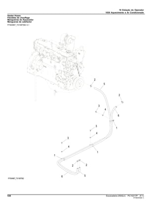 18 Estação do Operador
1830 Aquecimento e Ar Condicionado
Heater Hoses
Flexibles de chauffage
Mangueiras do Aquecedor
Mangueras de calefactor
FF504967_TX1087582 A.1
538 Escavadeira 250GLC PC10217P (F.1)
ST364343(B.1)
 