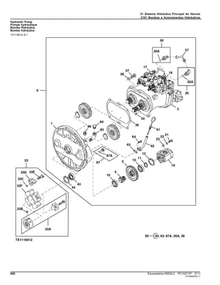 21 Sistema Hidráulico Principal do Veículo
2161 Bombas e Acionamentos Hidráulicos
Hydraulic Pump
Pompe hydraulique
Bomba Hidráulica
Bomba hidráulica
TX1118412 B.1
600 Escavadeira 250GLC PC10217P (F.1)
ST345643(D.1)
 