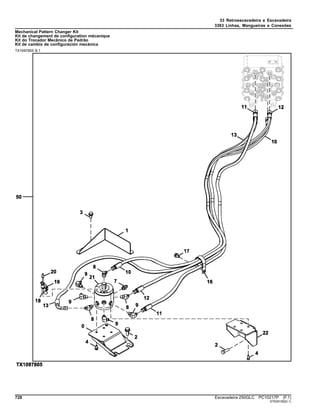 33 Retroescavadeira e Escavadeira
3363 Linhas, Mangueiras e Conexões
Mechanical Pattern Changer Kit
Kit de changement de configuration mécanique
Kit do Trocador Mecânico de Padrão
Kit de cambio de configuración mecánica
TX1097805 B.1
728 Escavadeira 250GLC PC10217P (F.1)
ST639159(D.1)
 
