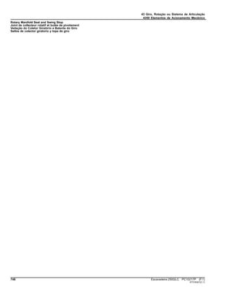 43 Giro, Rotação ou Sistema de Articulação
4350 Elementos de Acionamento Mecânico
Rotary Manifold Seal and Swing Stop
Joint de collecteur rotatif et butée de pivotement
Vedação do Coletor Giratório e Batente do Giro
Sellos de colector giratorio y tope de giro
748 Escavadeira 250GLC PC10217P (F.1)
ST316321(C.1)
 
