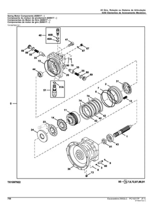 43 Giro, Rotação ou Sistema de Articulação
4350 Elementos de Acionamento Mecânico
Swing Motor Components (608017 - )
Composants du moteur de pivotement (608017 - )
Componentes do Motor do Giro (608017 - )
Componentes de motor de giro (608017 - )
TX1097922 B.1
758 Escavadeira 250GLC PC10217P (F.1)
ST783417(A.1)
 