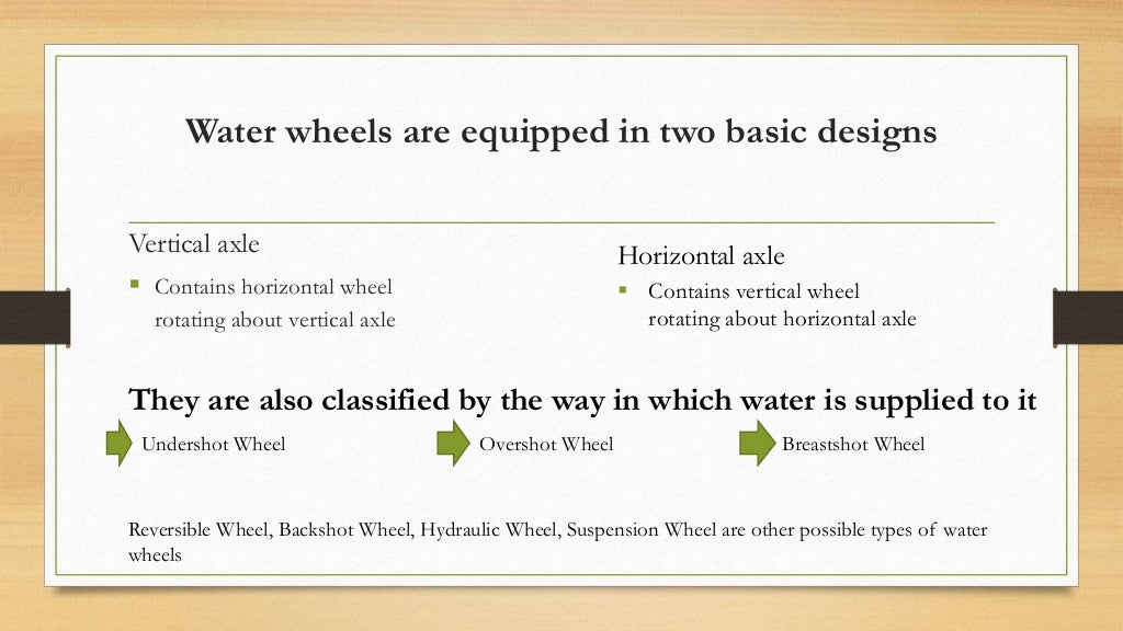 History and Development of water wheels