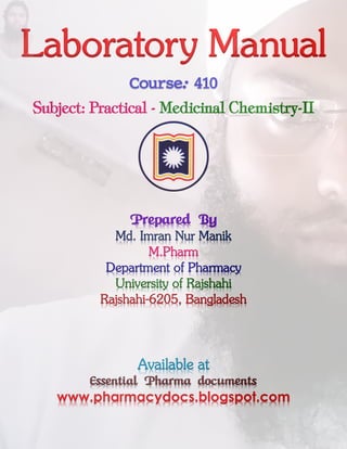 B. Pharm. (Honours) Part-IV Practical, Medicinal Chemistry-II