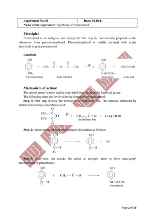 Medicinal chemistry II (Practical) MANIK | PDF