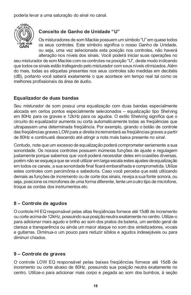 Manual do Mixer Mackie 402VLZ3 (PORTUGUÊS)