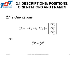403050_CHAPTEP2_Robotspatial descriptions and transformations facuty | PDF