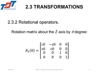 403050_CHAPTEP2_Robotspatial descriptions and transformations facuty | PDF