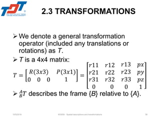 403050_CHAPTEP2_Robotspatial descriptions and transformations facuty | PDF