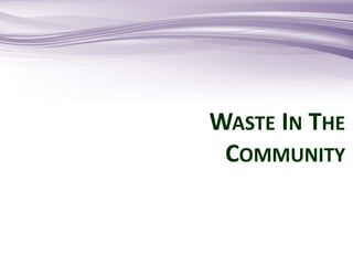 WASTE IN THE
COMMUNITY
 
