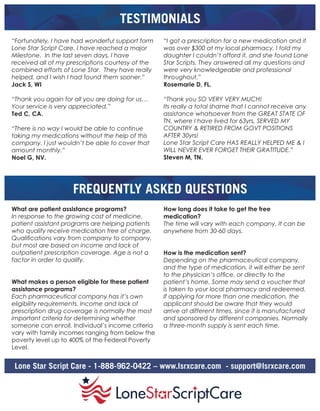 Patient Support Script Prescription Assistance Program | PDF
