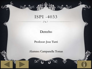 ISPI -4033
Derecho
Profesor: Jose Turri
Alumno: Campanella Tomas
 